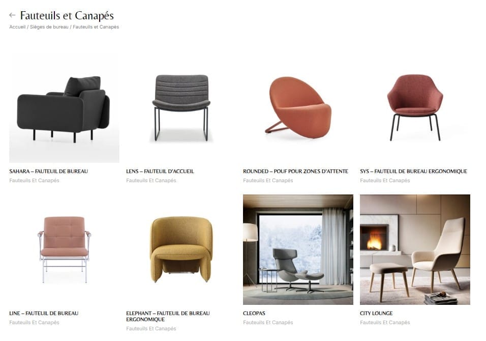 large gamme de fauteuils d'accueil confortables chez city desk