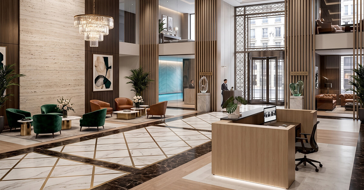 comptoir d'accueil pour réception hôtel en Tunisie