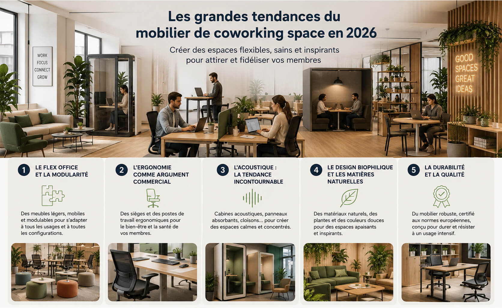 tendances mobilier de coworking space en 2026