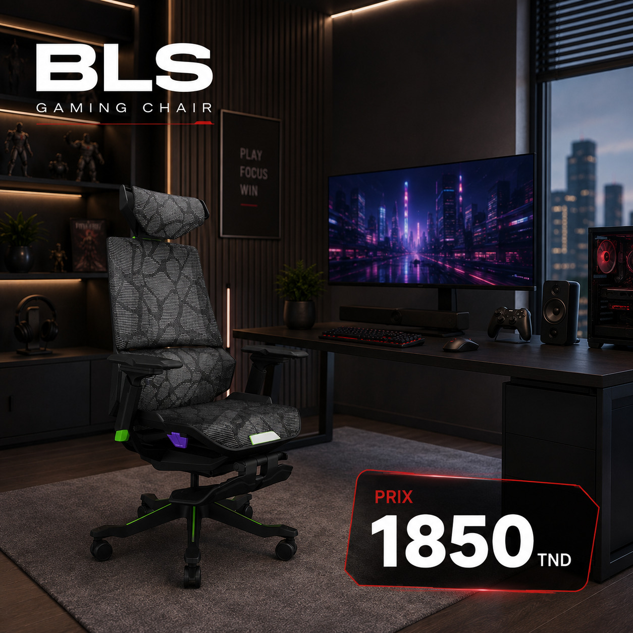 BLS : chaise gaming pour bureau recommandé par les dirigeants en tunisie