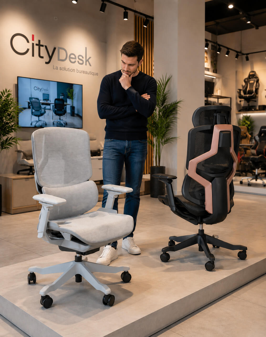 choisir une chaise gaming en tunisie dans le showroom du city desk à la Soukra Tunis
