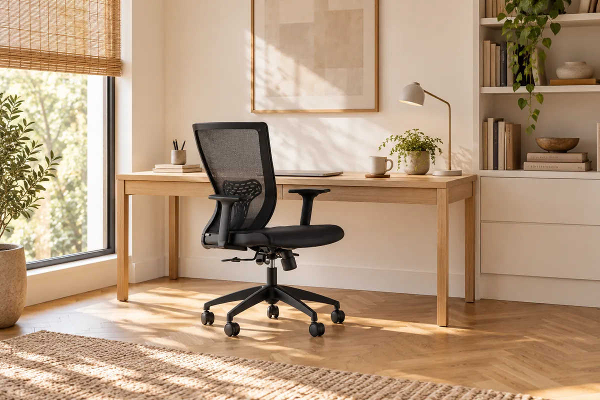 Chaise de bureau opérationnelle QUATRO 100 noire avec dossier en résille